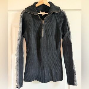 Ruff Hewn Charcoal Ribbed Cowl Neck Sweater